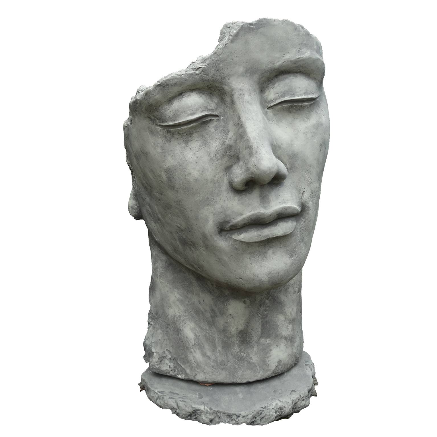Décoriale - Estatua rostro hombre Piedra L.65 x l.50 x H.115 cm - Imagen 6