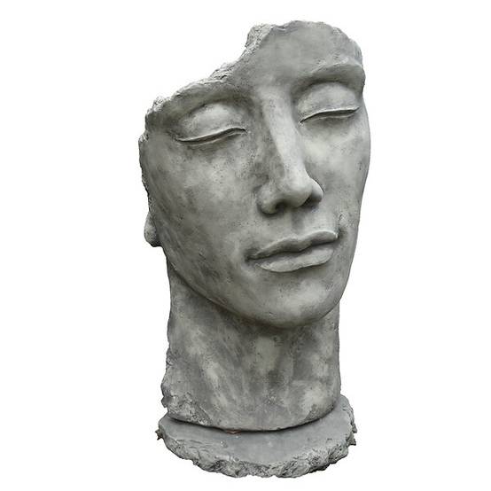 Décoriale - Statue visage homme Pierre L.65 x l.50 x H.115 cm - Image 1
