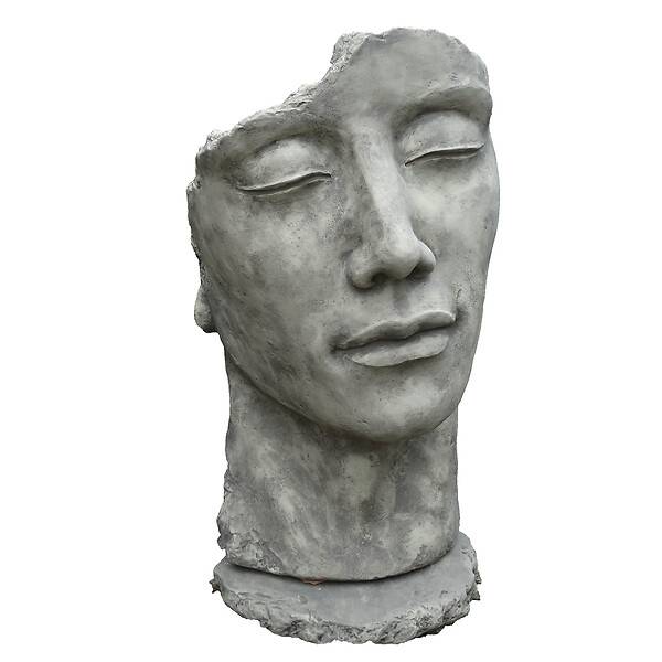 Décoriale - Estatua rostro hombre Piedra L.65 x l.50 x H.115 cm - Imagen 1