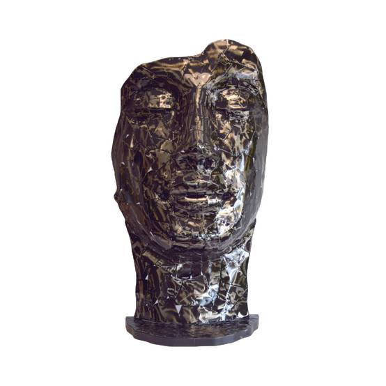 Statue Visage Mosaïque Métal Effet Miroir - Image 5