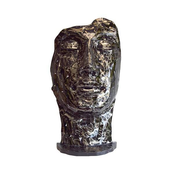 Statue Visage Mosaïque Métal Effet Miroir - Imagen 7