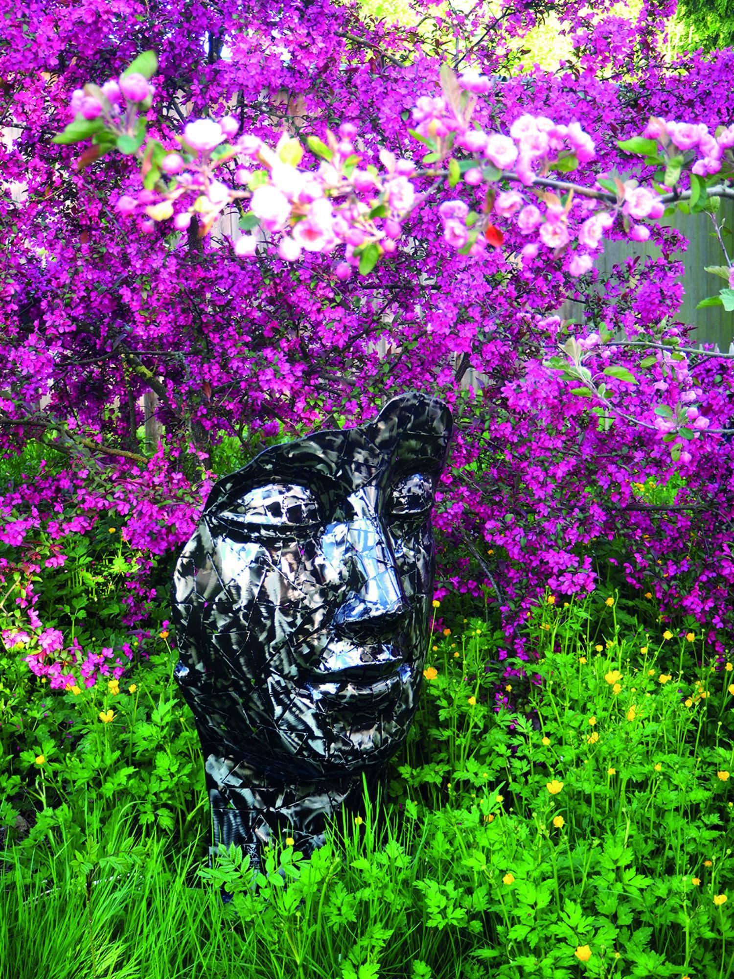 Statue Visage Mosaïque Métal Effet Miroir - Image 6