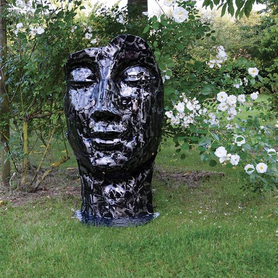 Statue Visage Mosaïque Métal Effet Miroir - Image 3
