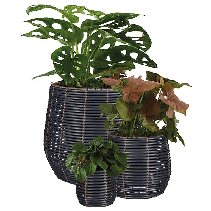 Mica Décoration - Mica Décoration - Cesena pot rond noir Ø.17 x H.17 cm - Imagen 2