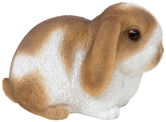 Garden ID - Petit lapin blanc marron polyrésine L.16,5 x l.10 x H.10,5 cm - Image 3