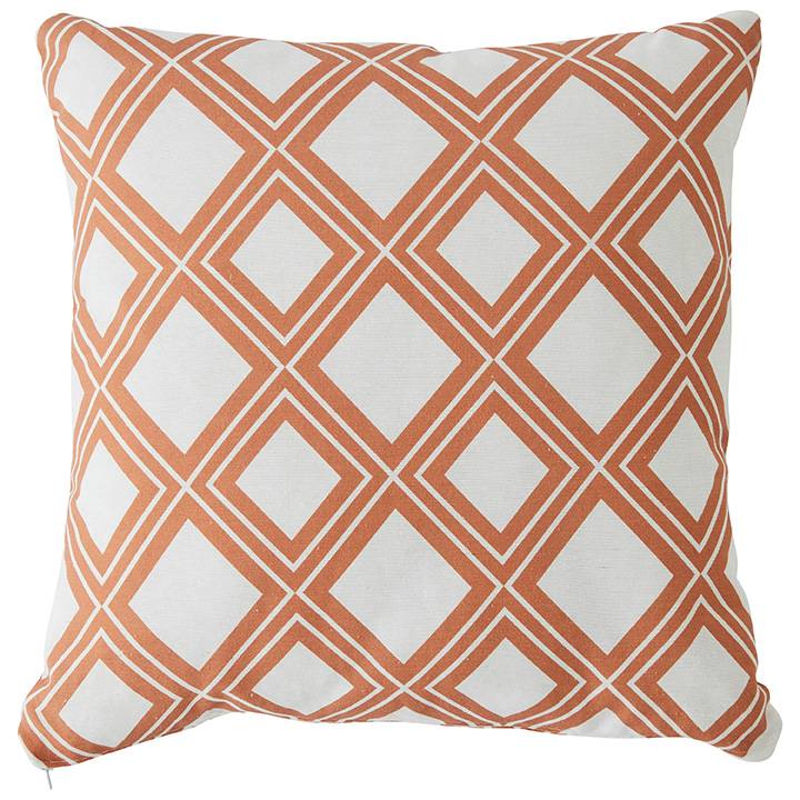 Ecloz - Coussin déco graphico coloris terracotta L.40 x l.40 x H.10 cm