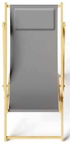 Ecloz - Chilienne bois toile amovible ardoise L.130 x l.55 x H.90 cm