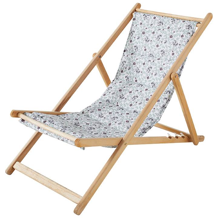 Ecloz - Chilienne bois toile amovible matelassée L.130 x l.55 x H.90 cm - Image 1