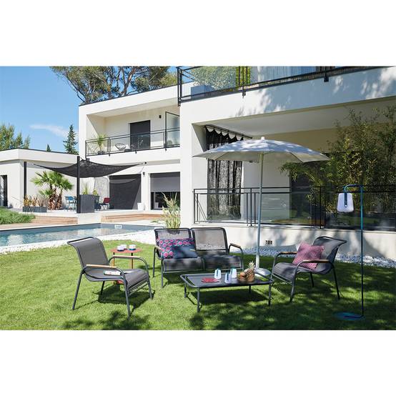 Fermob - Fauteuil de jardin acier textilène carbone Coolside Lounge Fermob - Image 7