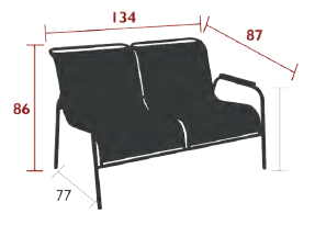 Banquette 2 places coolside Fermob gris argile - Imagen 2