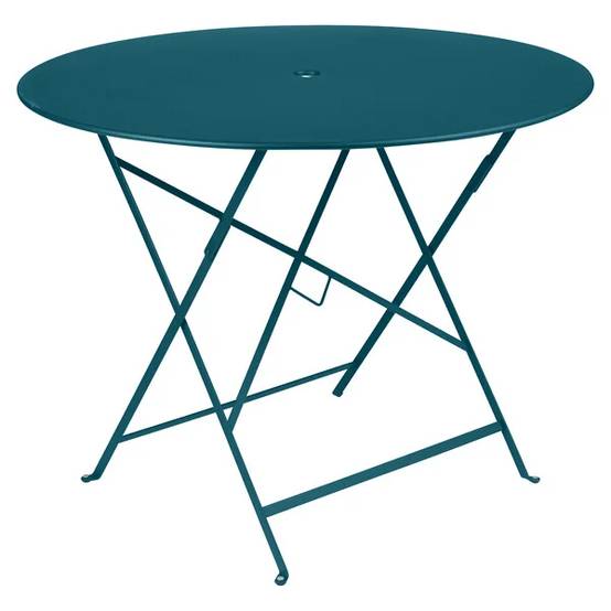 Fermob - Table de jardin ronde pliante acier bleu acapulco 4 personnes Bistro Fermob - Image 3