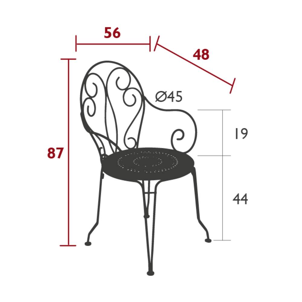 Fermob - Fauteuil de jardin acier carbone Montmartre Fermob - Image 5