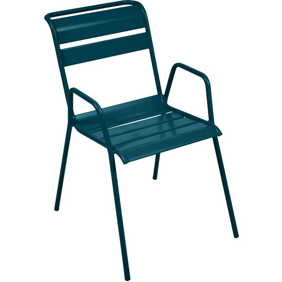 Fermob - Fauteuil de jardin acier bleu acapulco bridge Monceau Fermob - Image 7