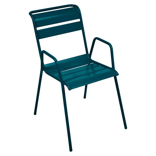 Fermob - Fauteuil de jardin acier bleu acapulco bridge Monceau Fermob - Image 10