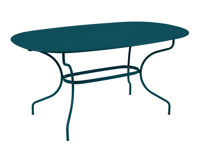 Fermob - Table de jardin rectangulaire acier bleu acapulco 8 personnes Opera Fermob