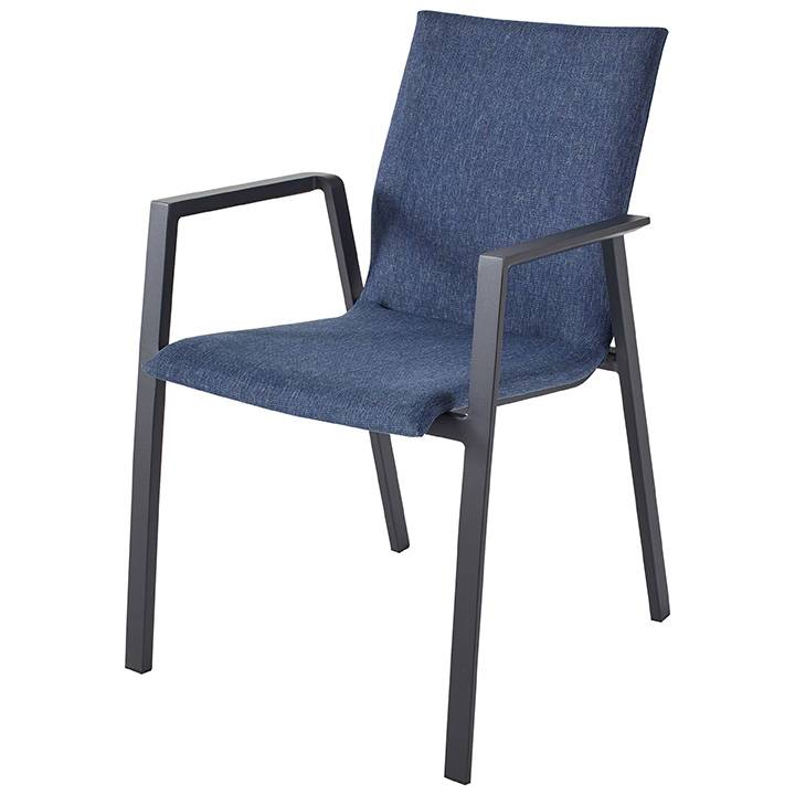 Pol - Pol - Fauteuil Vera Gris Anthra/Bleu Jean L.62 x l.55 x H.82cm
