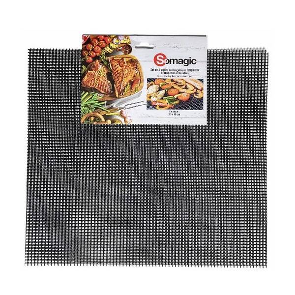 Somagic - Lote de 2 rejillas de barbacoa rectangulares 36 x 40 cm SOMAGIC - Imagen 3