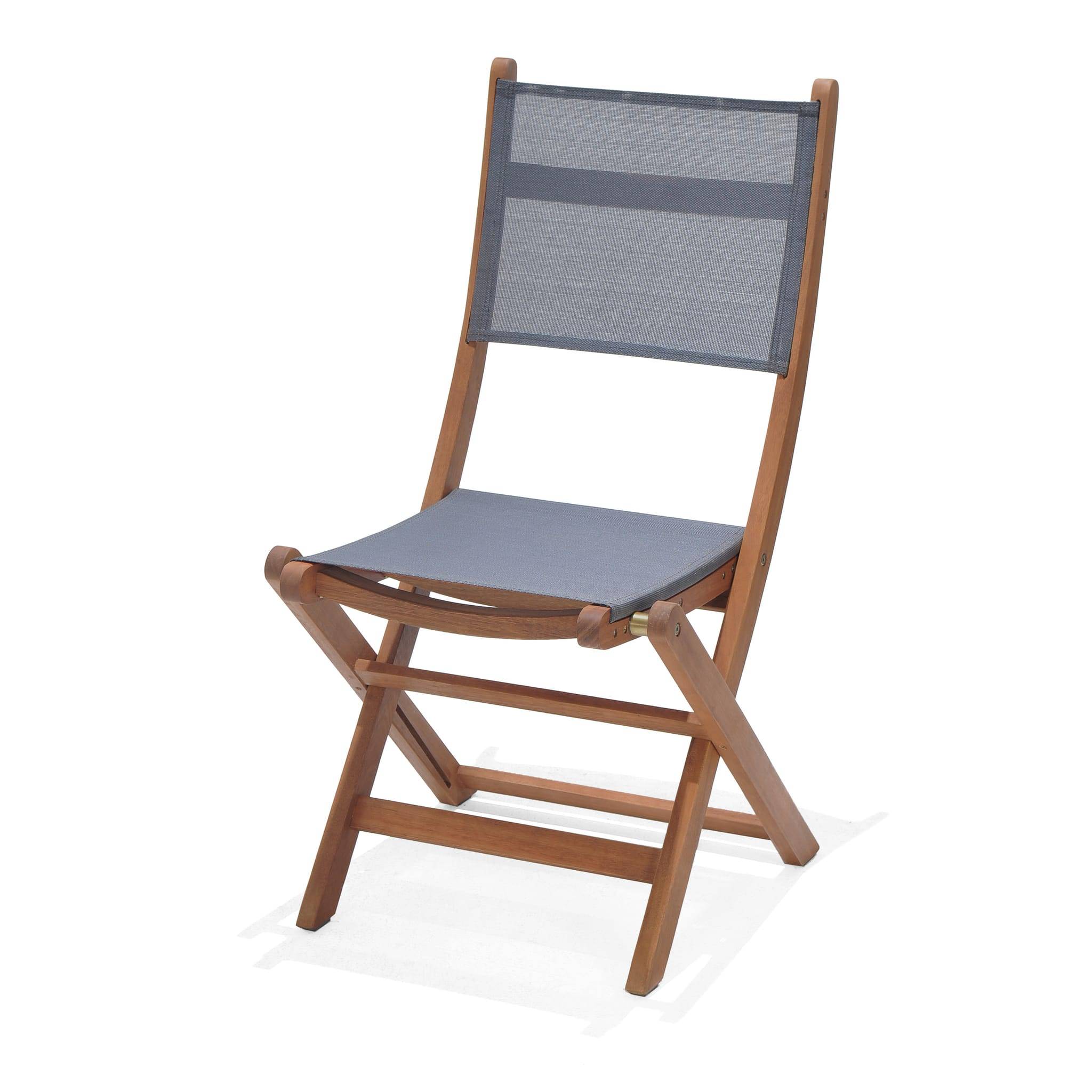 Chaise Coline bois et textilène Gris L.61 x l.50 x H.93 cm - Imagen 1