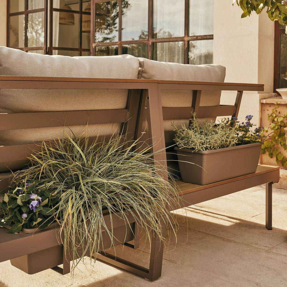 Ecloz - Salon de jardin détente bois et alu Amazonia - ECLOZ - Imagen 3