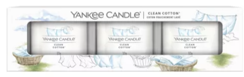 SIGNATURE COTON FRAIS 3 PK VOTIVE EN VERRE