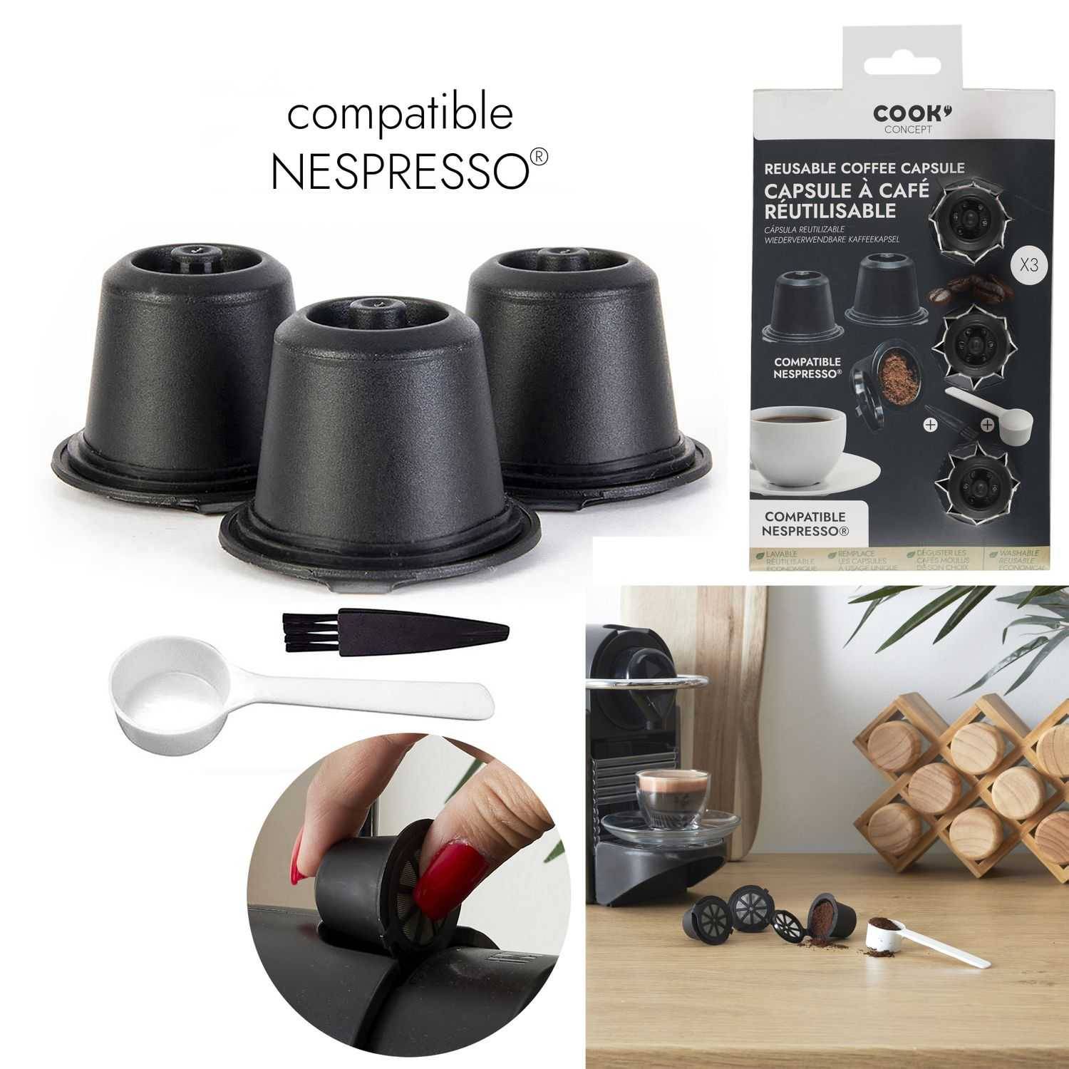 Capsule Réutilisable Universel Plastique Noir – COOK CONCEPT - Image 1