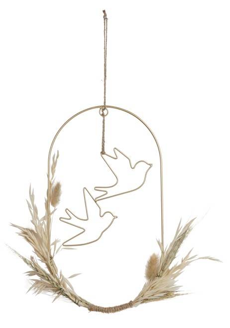 Décoration à suspendre fleurs séchées L.18 x l.2 x H.32 cm