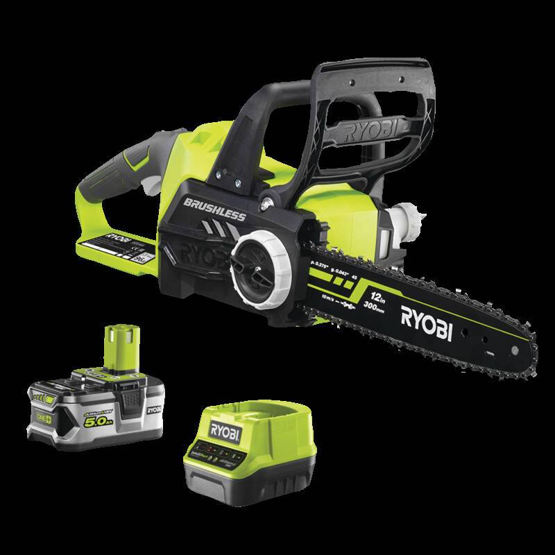 Ryobi - Tronçonneuse Brushless Sans Fil 18V 1 Batterie 5.0 Ah 30 cm - RYOBI