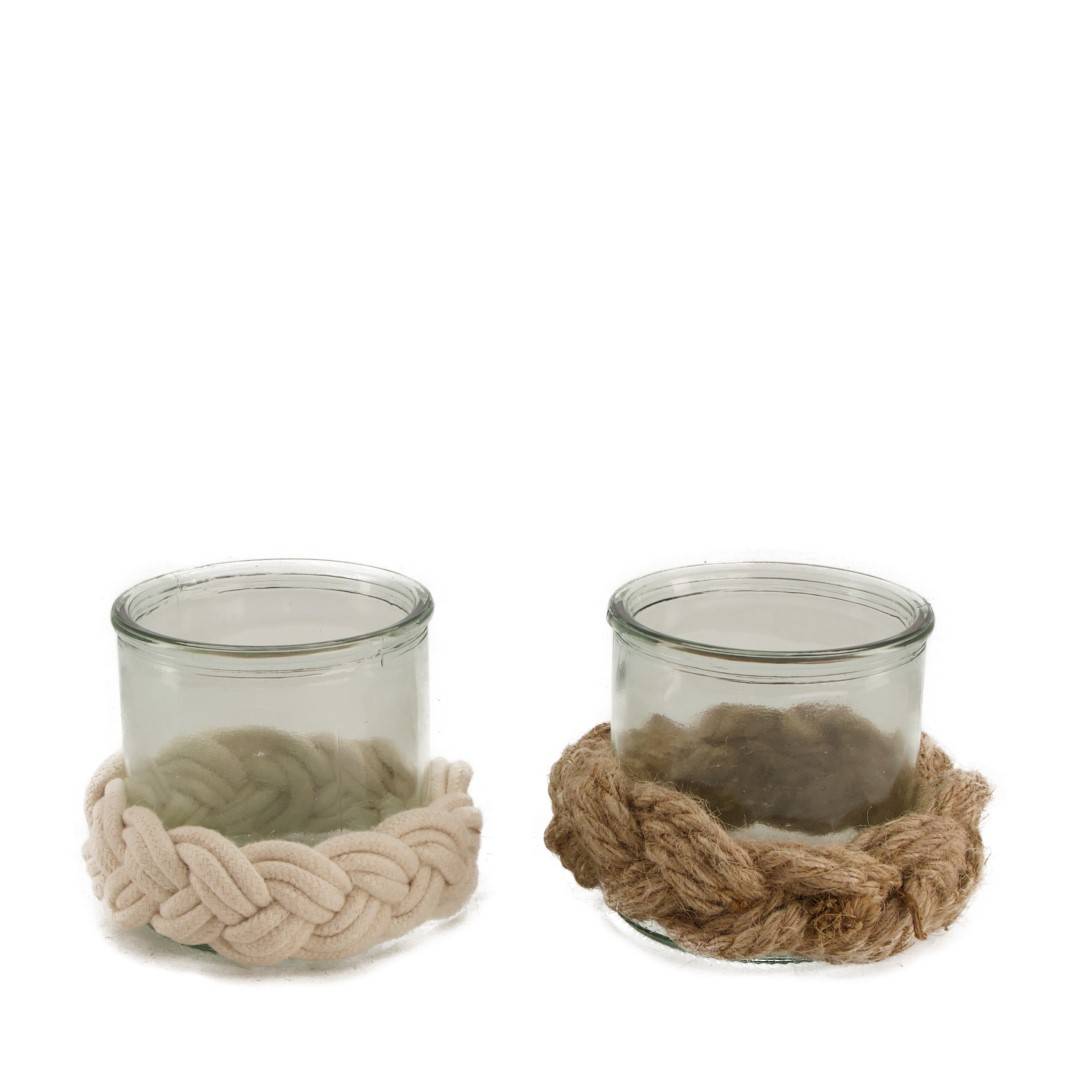 PHOTOPHORE MACRAME JUTE D12X12CM