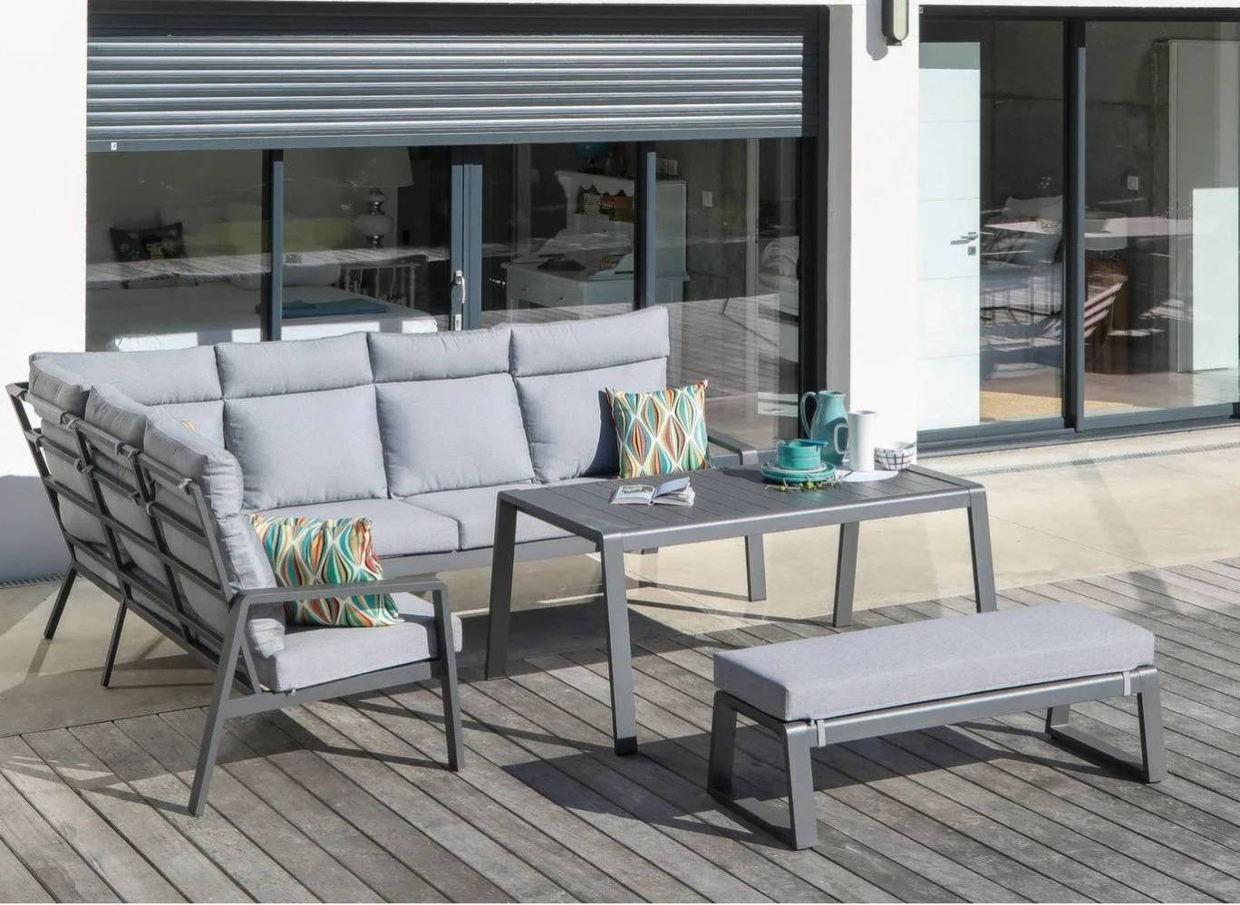Table de Jardin Lounge Aluminium Grey – PROLOISIRS - Imagen 3