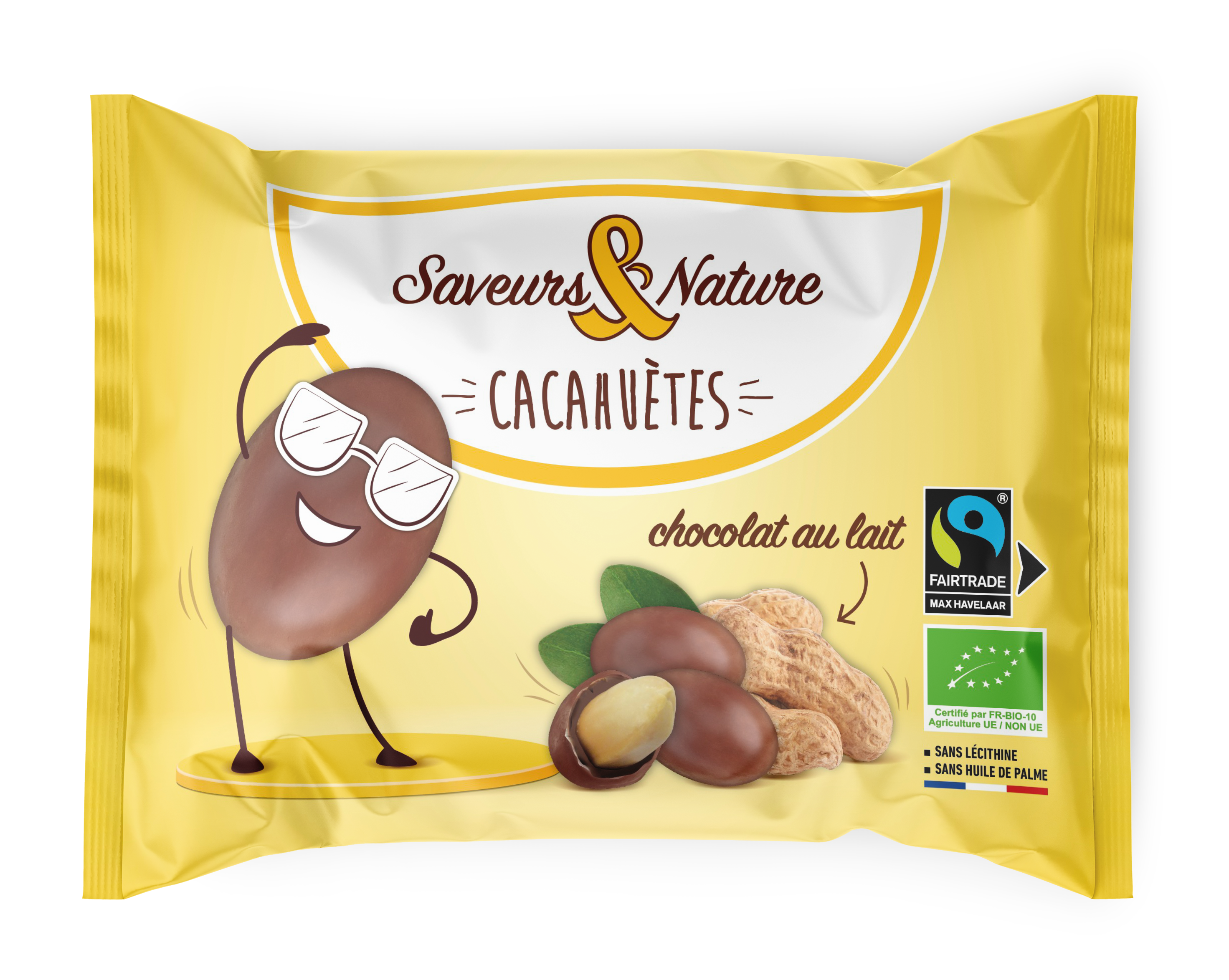 Saveurs et Nature - Cacahuètes enrobées de chocolat au lait 60 g -  Saveurs et Nature