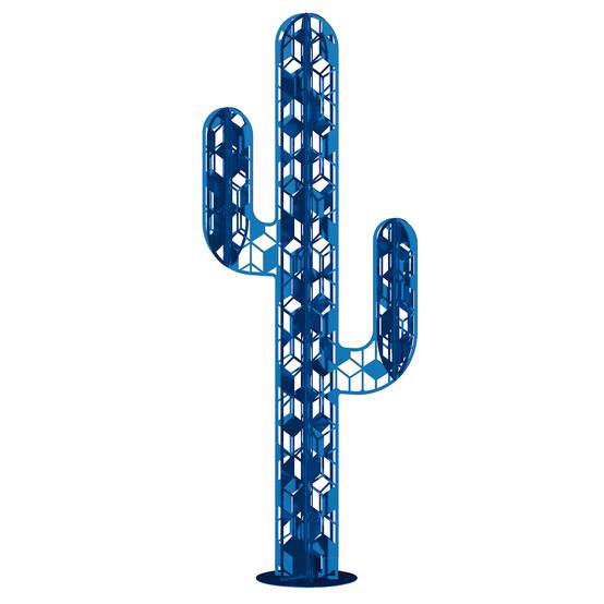 Cactus 3 Branches Origami Acier Galvanisé Bleu - DECORIALE - Image 3