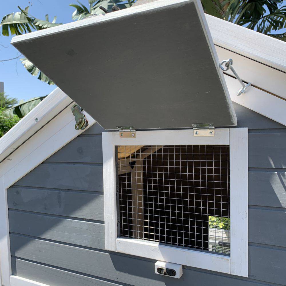 NONAME - Poulailler en bois avec enclos et toit en PVC Huguette - 6 à 8 poules - Imagen 5