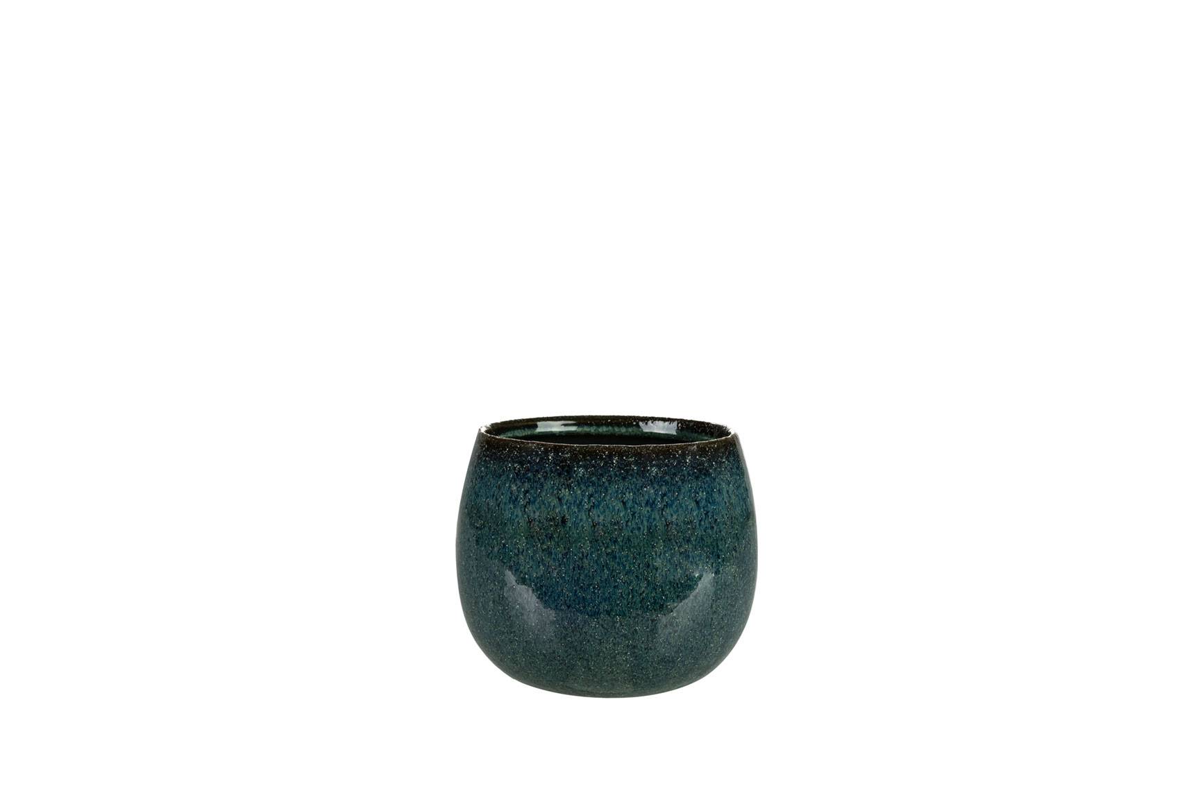 Ter steege - Cache-maceta Odile cerámica azul Ø 19 cm H 14 cm - TER STEEGE