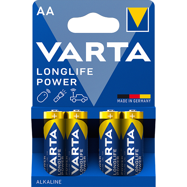 Piles Alcaline LR6 AA 1,5 V 4x - VARTA - Image 1