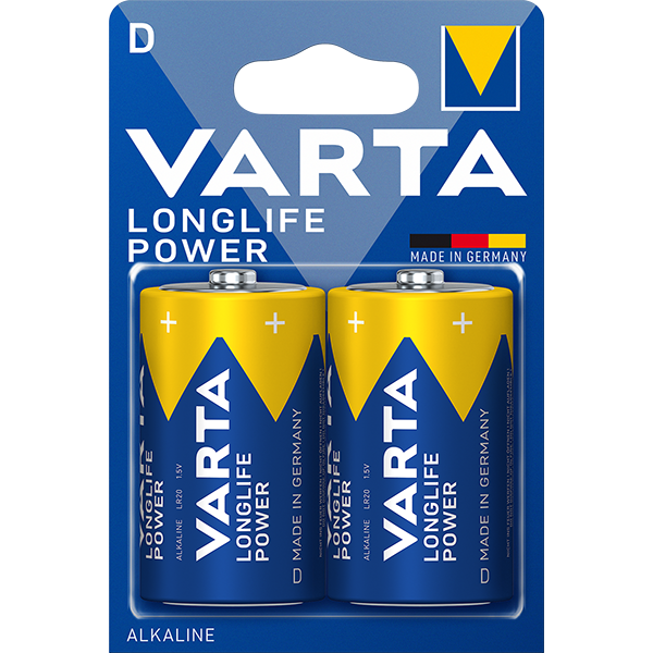 Piles Alcalines LR20 D 1,5V 2 unités - VARTA - Image 1