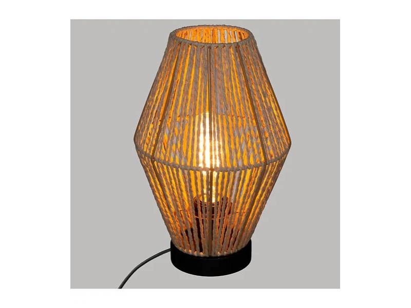 Lampe à poser Papier Fer Bois Naturel Ø 19 cm H 32 cm - ATMOSPHERA - Image 9