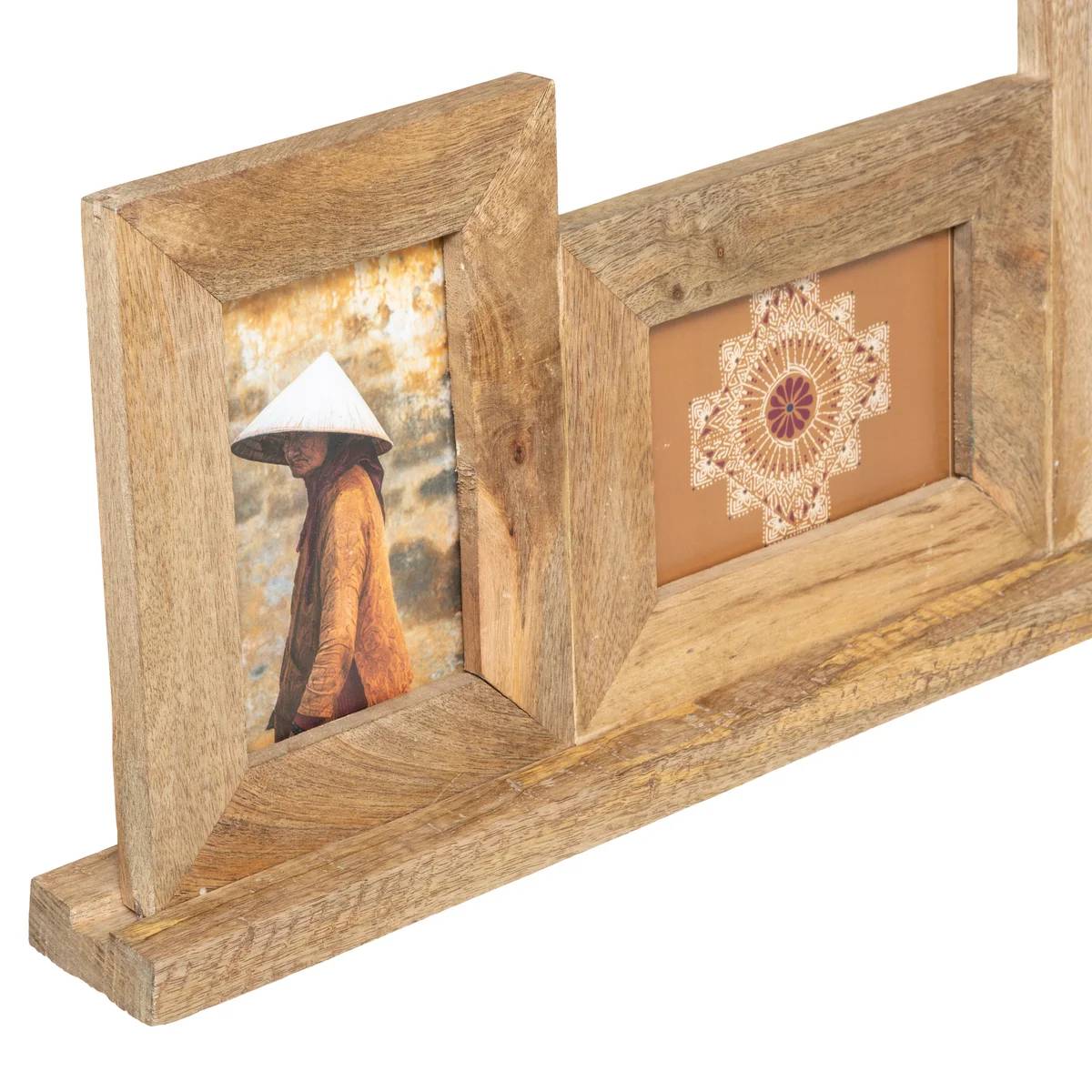 Pêle-mêle Multivues Bois de Manguier 94,5 x 23 cm - ATMOSPHERA - Image 2