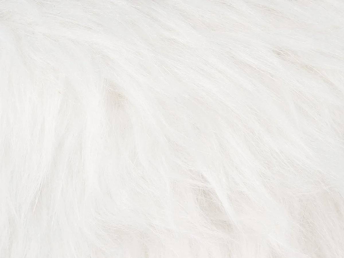 Tabouret effet fourrure blanc Ø 30 cm H 42 cm - ATMOSPHERA - Image 4