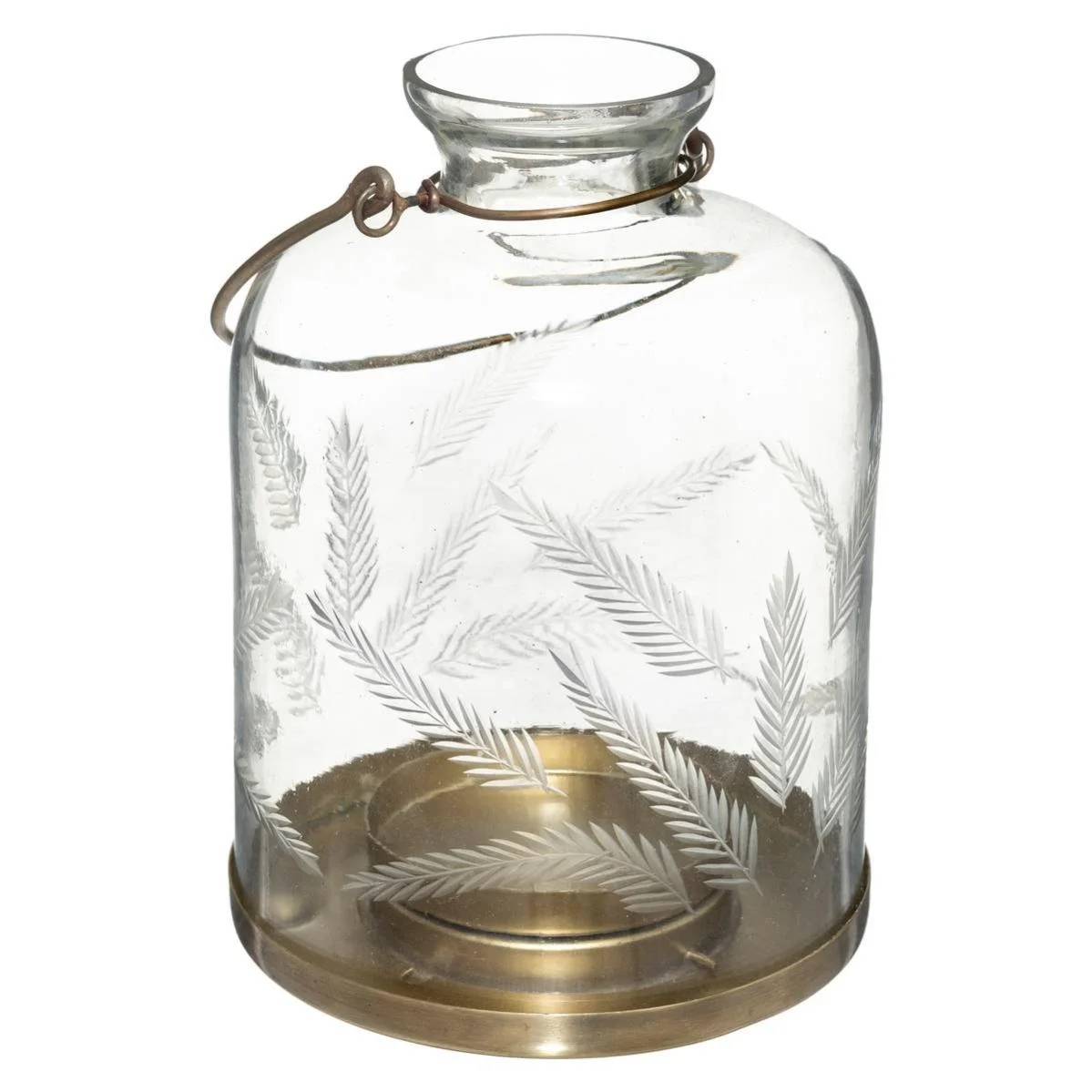 Lanterne Verre Ciselé Fer D 12,5 cm H 17 cm Romance Bohème - ATMOSPHERA - Image 2