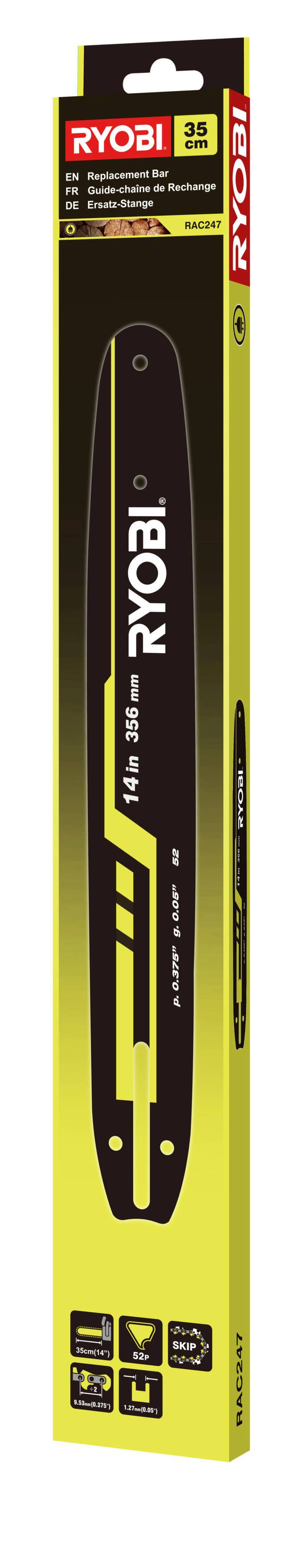 Ryobi - Guide Tronçonneuse Électrique 35 cm 3/8 1,3 mm - RYOBI - Image 1