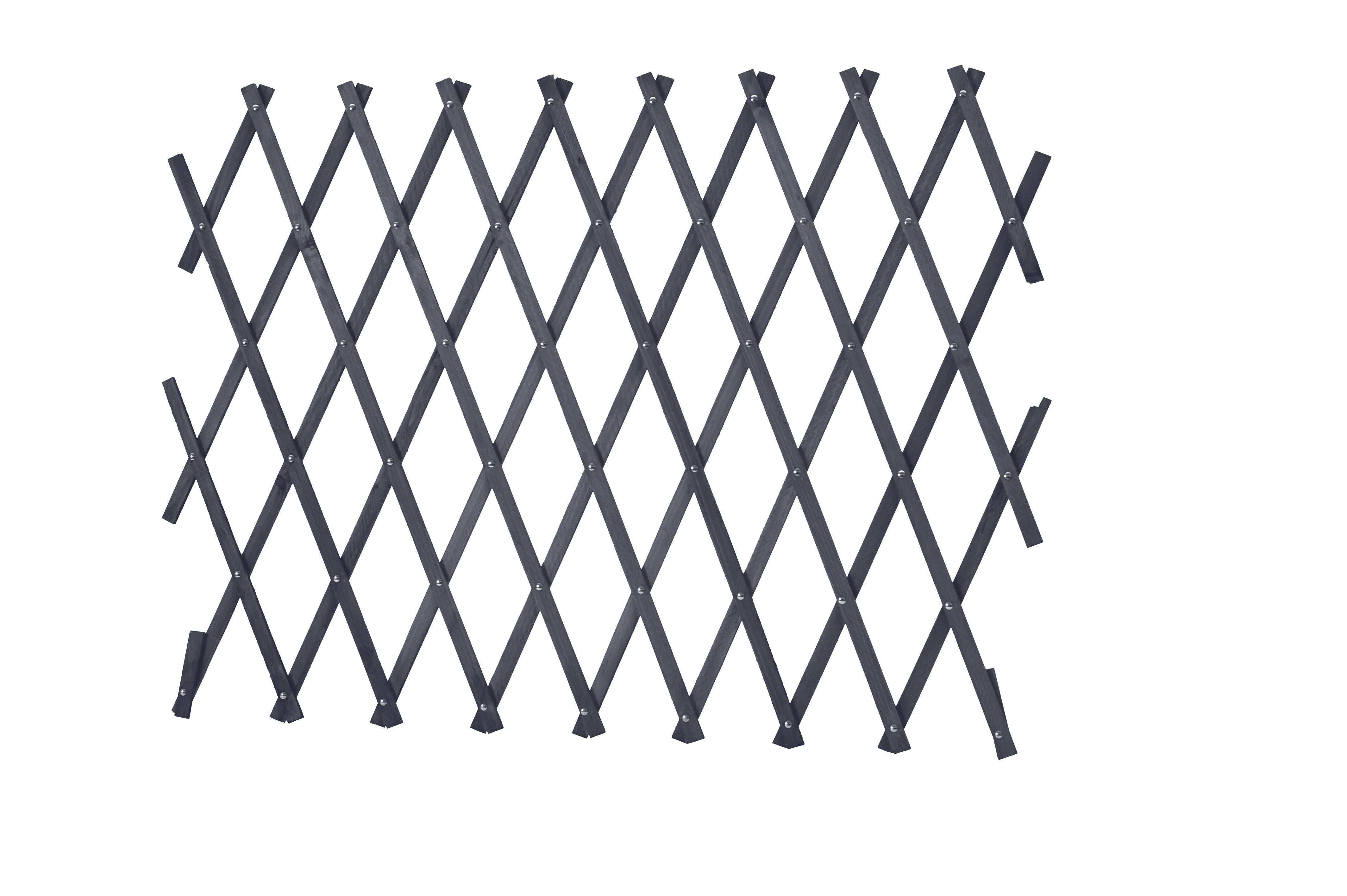Treillis extensible bois naturel anthracite