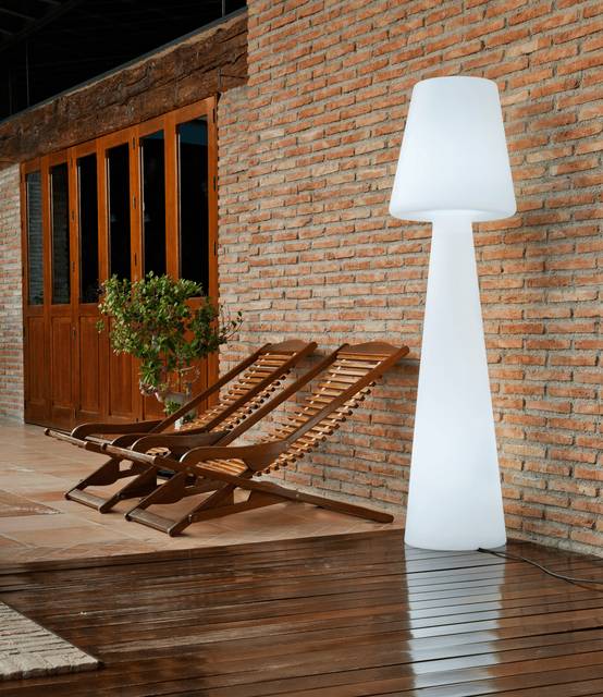 Lampadaire extérieur LED Polyéthylène Blanc H 165 cm – NEWGARDEN - Image 4