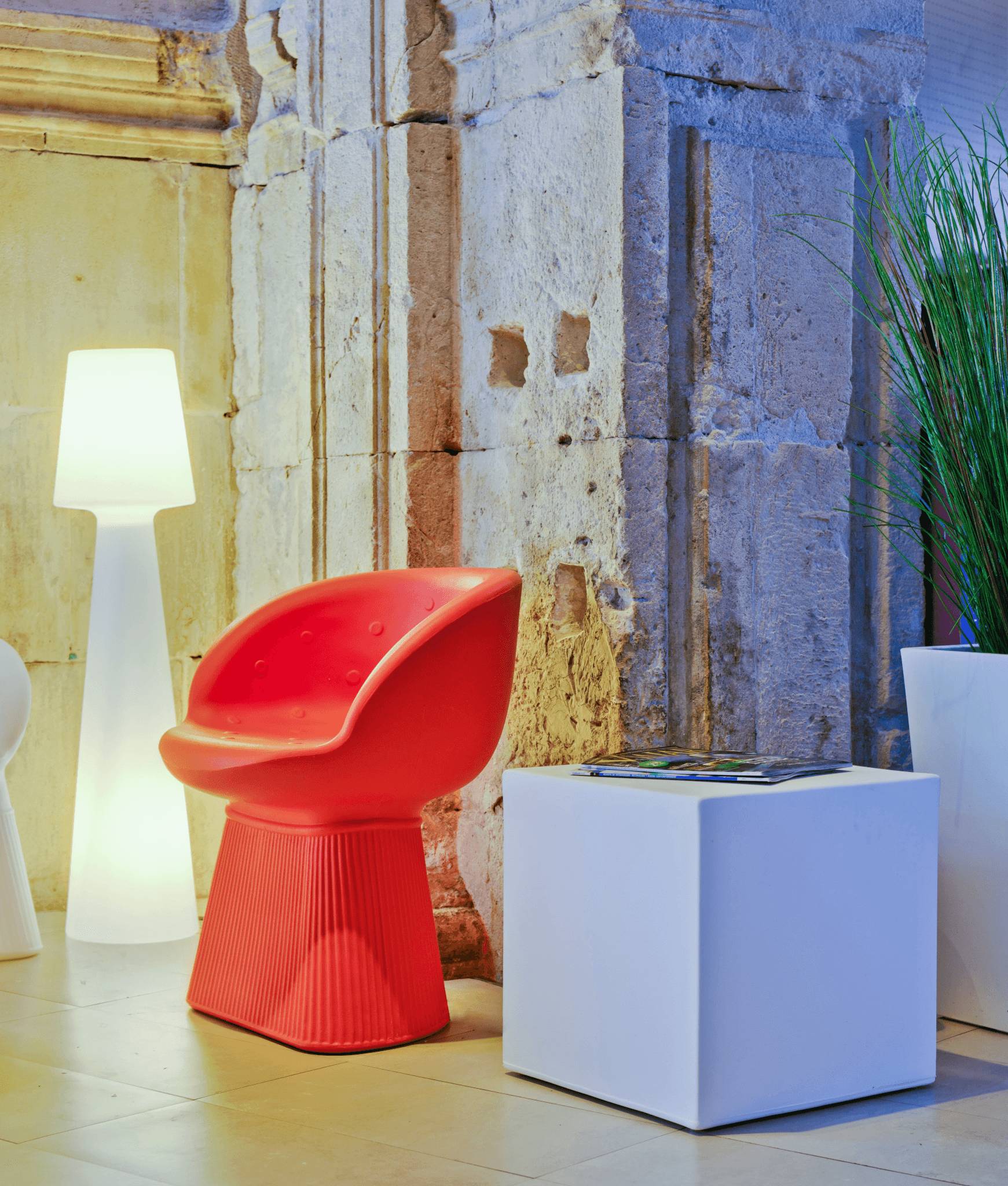 Lampadaire extérieur LED Polyéthylène Blanc H 165 cm – NEWGARDEN - Imagen 6