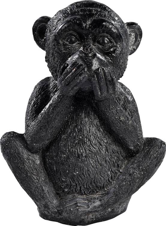 Statue Singe PM je ne dirai rien noir l.11 x P.9 x H.15 cm