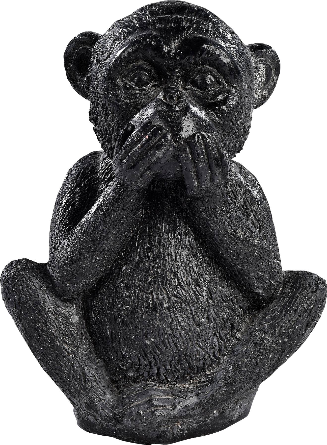 Statue Singe PM je ne dirai rien noir l.11 x P.9 x H.15 cm