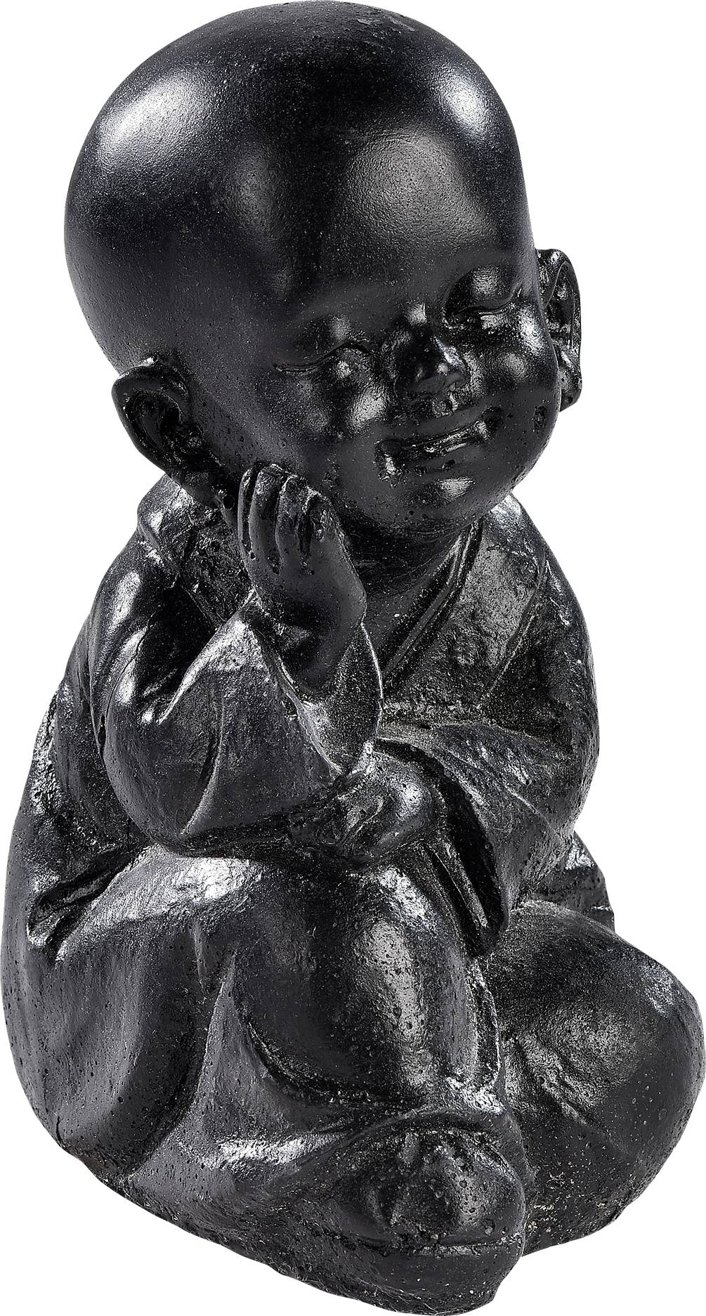 Mini statue moine penseur 1 main PM ciré noir l.9 x P.6 x H.13 cm