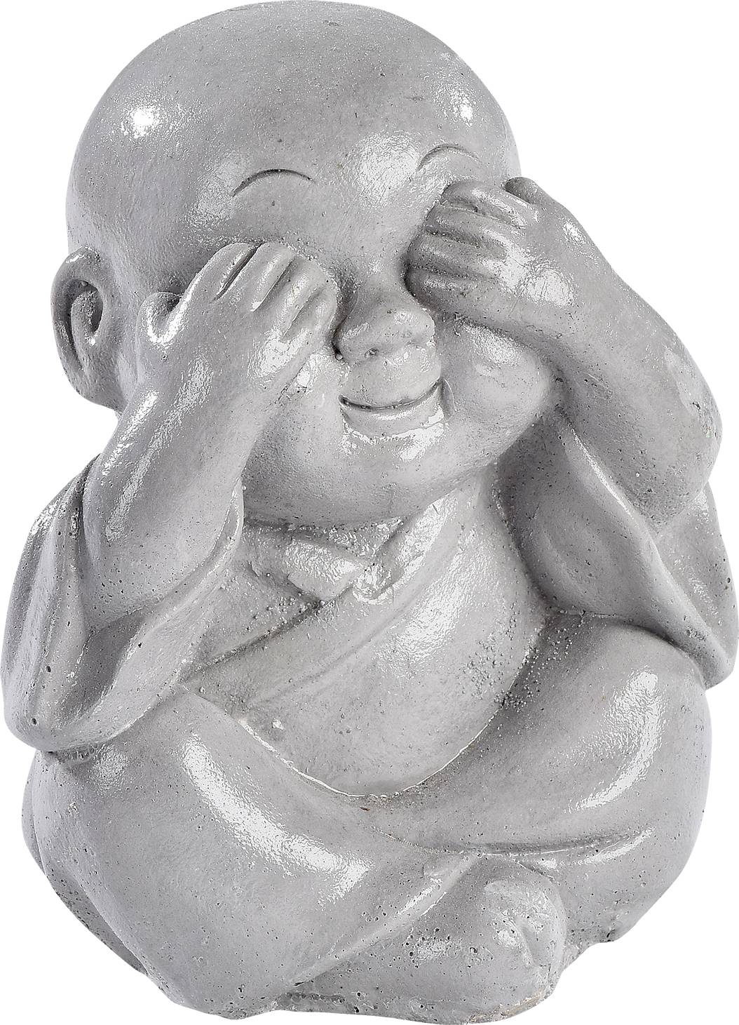 Mini statue Moine enfant je n'ai rien vu gris l.6 x P.10 x H.7 cm