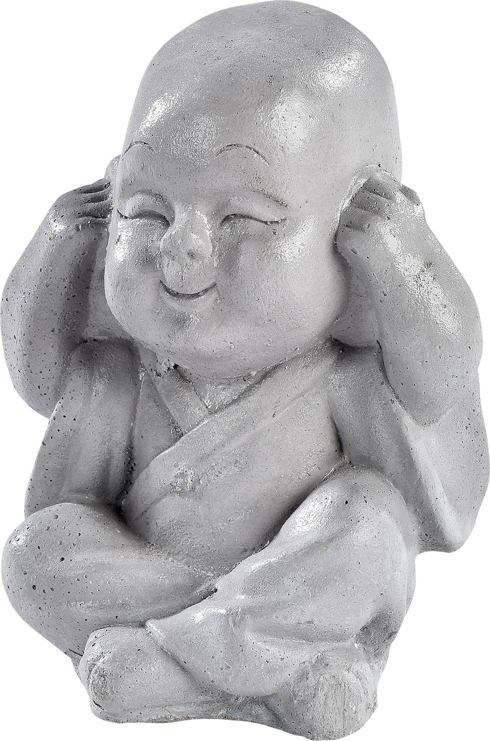 Mini statue Moine enfant rien entendu gris l.6 x P.10 x H.7