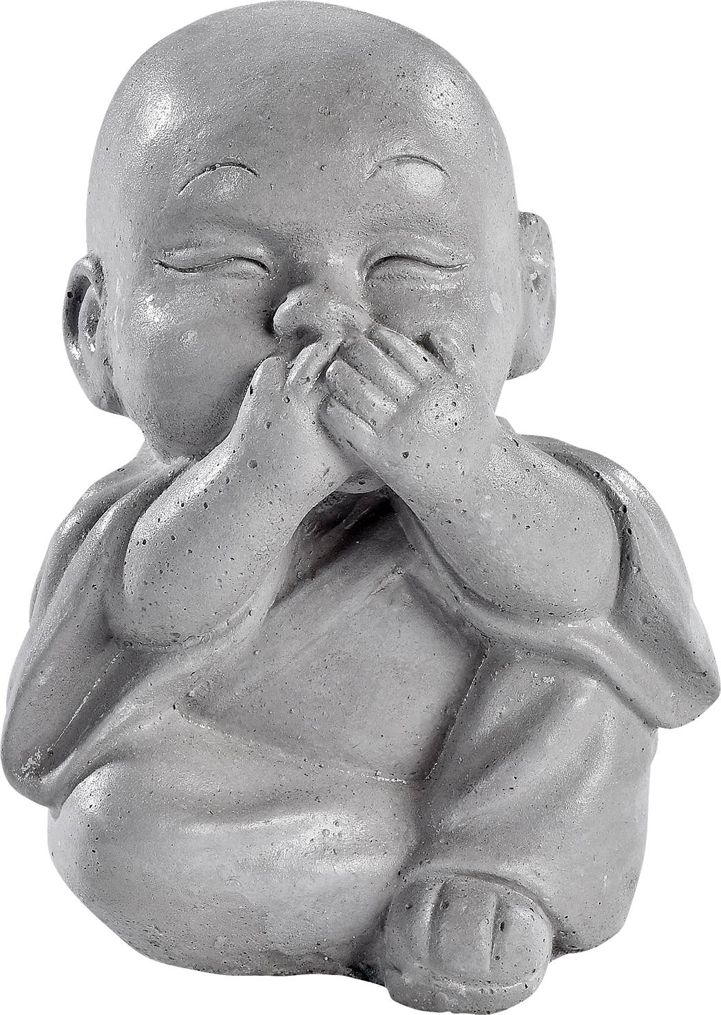 Mini estatua Monje niño no digo nada gris l.6 x P.10 x H.7 cm