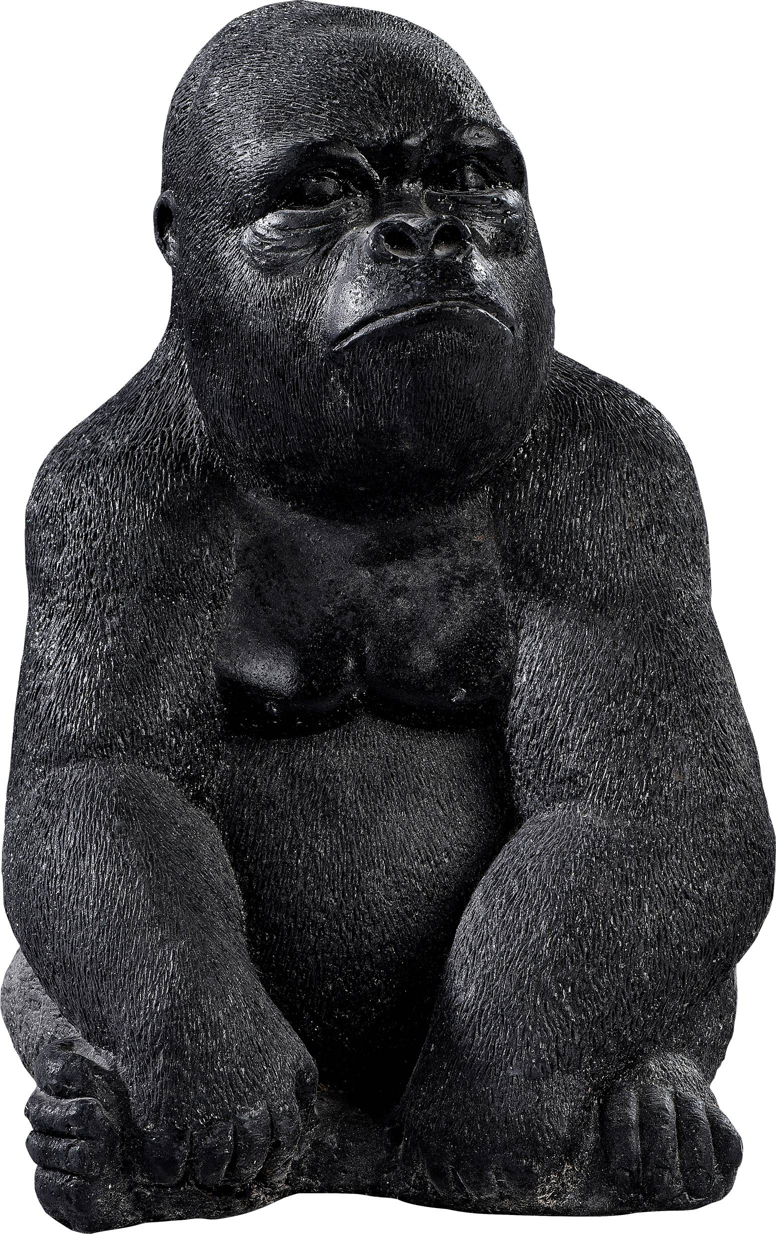 Statue Gorille "King Kong" ciré noir l.15 x P.15 x H.23 cm